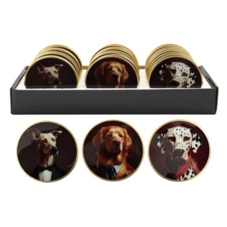 10cm Dog Head Glass Coasters (Assorted)