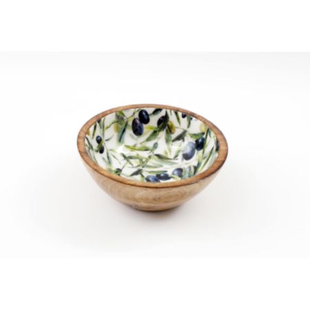 17.5cm Olive Enamelled Bowl