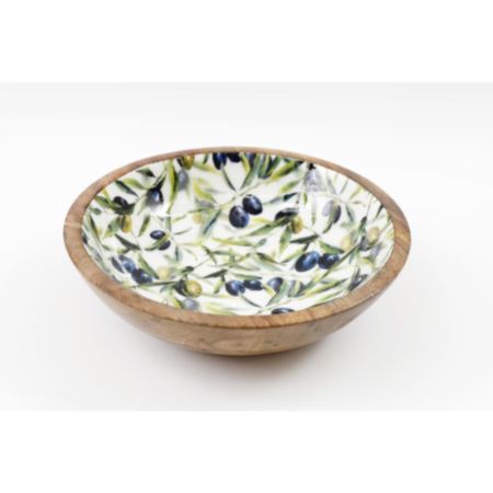 25cm Olive Enamelled Bowl
