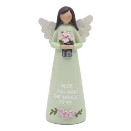The Leonardo Collection Angel Ornament - Green (7 x 5 x 15cm)