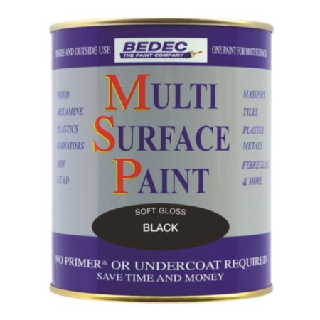 Bedec Multi Surface Paint Soft Gloss Black 2.5L
