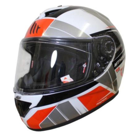 MT Rapide Global Motorbike Helmet - White/Grey/Red (XS)