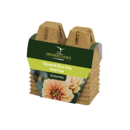 20 x 6cm Square Peat Free Pots