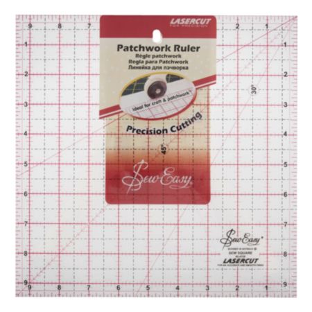 Sew Easy Template Patchwork Square Ruler - 9.5 x 9.5in