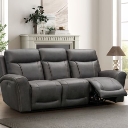 Nico 3 Seater Power Recliner - Grey (227 x 100cm)