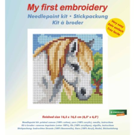 Orchidea Needlepoint Kit | My First Embroidery - White Horse