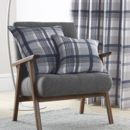 Orleans Checkered Blue Cushion