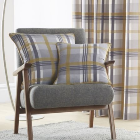 Orleans Checkered Ochre Cushion