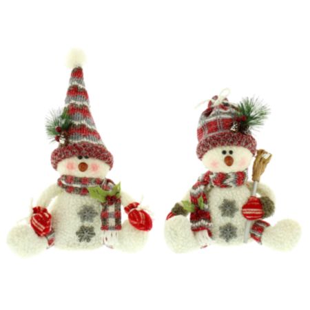 Sitting Snowman Christmas Figure - Assorted (27cm)