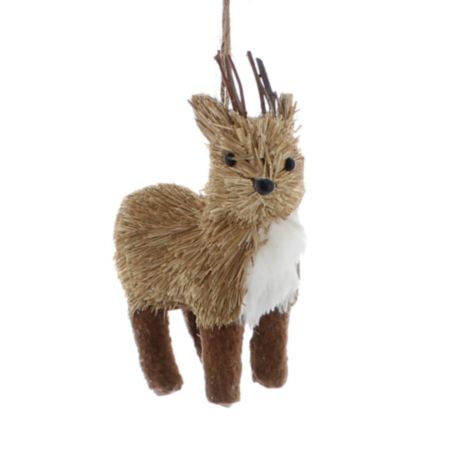 Hanging Christmas Ornament (10cm) - Bristle Reindeer