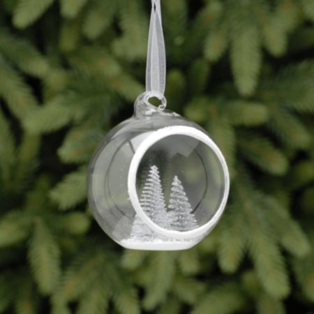 Glass Christmas Ornament (8cm) - Winter Trees