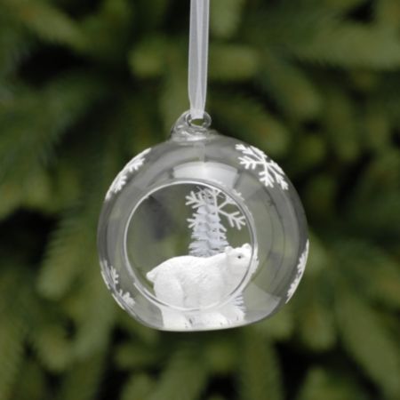 Glass Christmas Ornament (8cm) - Polar Bear