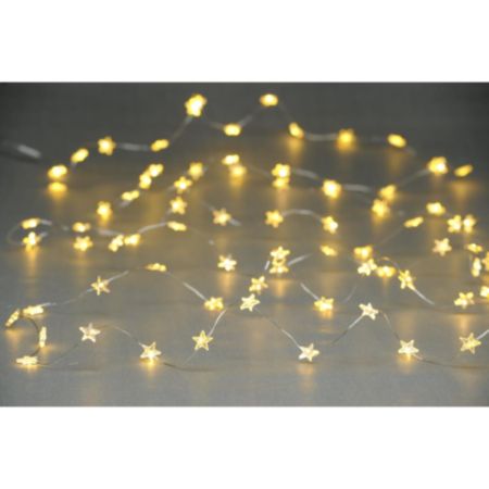 Christmas Dewdrop Star Lights (Battery Operated) | 40 LEDs - Warm White