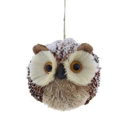 Hanging Christmas Ornament (11cm) - Brown Bristle Owl