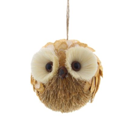 Hanging Christmas Ornament (11cm) - Orange Bristle Owl