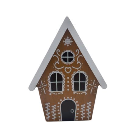 Wooden Gingerbread House Christmas Decoration - 16cm