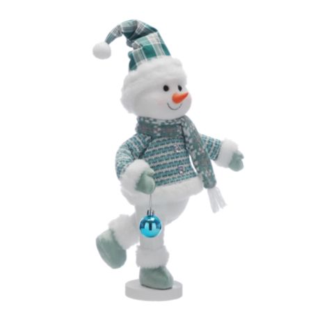 Standing White/Green Snowman Christmas Plush - Assorted (56cm)