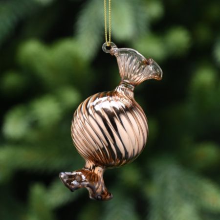 Glass Christmas Ornament (10cm) - Round Sweet Wrapper