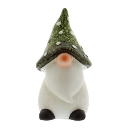 Ceramic Gonk in Green Hat Christmas Decoration - 22cm