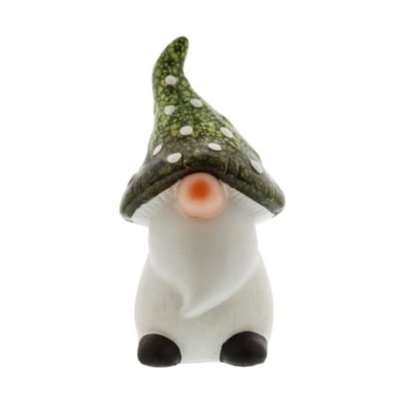 Ceramic Gonk in Green Hat Christmas Decoration - 13cm