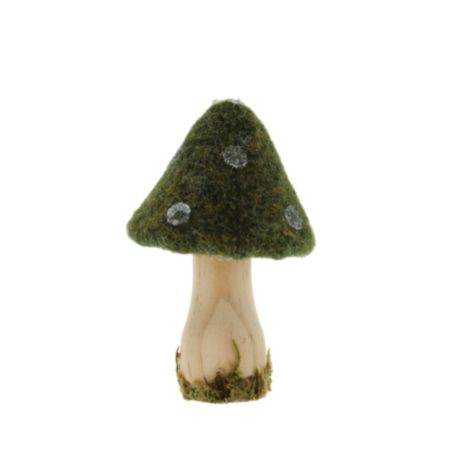 Green Mushroom Christmas Decoration - 10cm