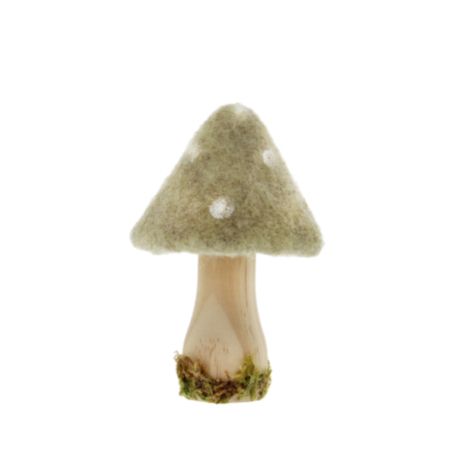 Cream Mushroom Christmas Decoration - 10cm