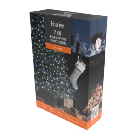 Christmas Tree Firefly Lights | 750 LEDs - Blue & White