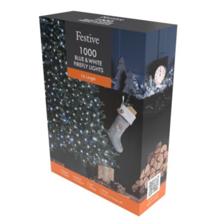 Christmas Tree Firefly Lights | 1000 LEDs - Blue & White