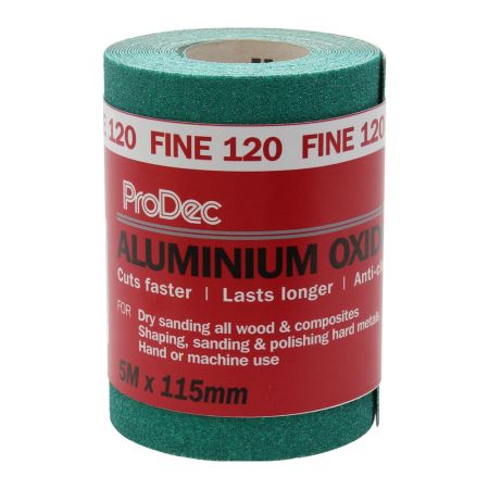 ProDec Green Aluminium Oxide 5m Roll 120 Grit Fine Grade