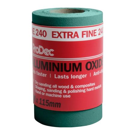 ProDec Green Aluminium Oxide 5m Roll 240 Grit Extra Fine Grade