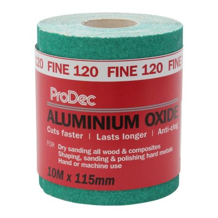 ProDec Green Aluminium Oxide 10m Roll 120 Grit Fine Grade