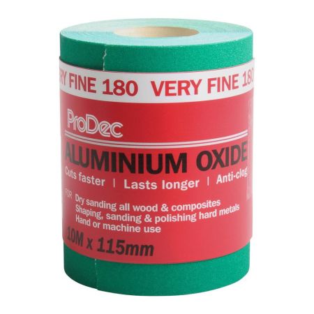 ProDec Green Aluminium Oxide 10m Roll 180 Grit Very Fine Grade