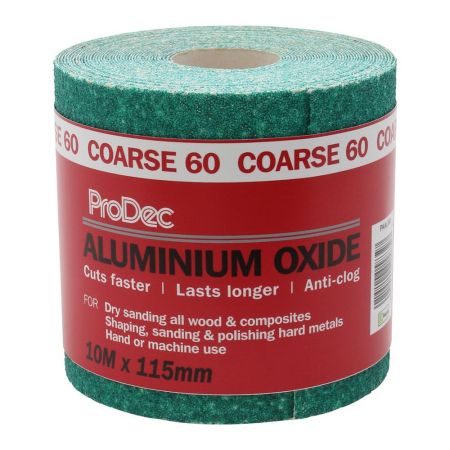 ProDec Green Aluminium Oxide 10m Roll 60 Grit Coarse Grade