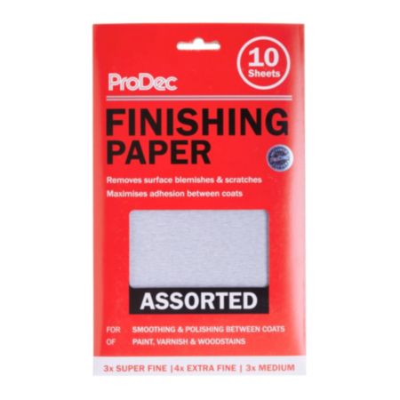 ProDec Finishing Sandpaper (Assorted Sheets) - 10 Pack