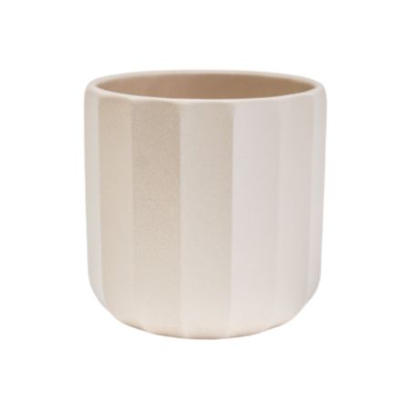 Ivyline Positano Ceramic Ivory Geo Planter - H 7 x W 7 x D 7cm