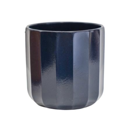 Ivyline Positano Ceramic Navy Geo Planter - H 11.5 x W 11.5 x D 11.5cm
