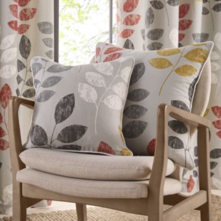 Springfield Leaf Design Grey Cushion