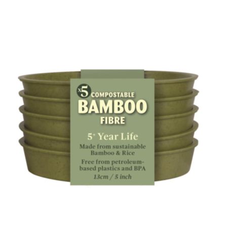5" Bamboo Saucer - 5 Pack - Sage Green
