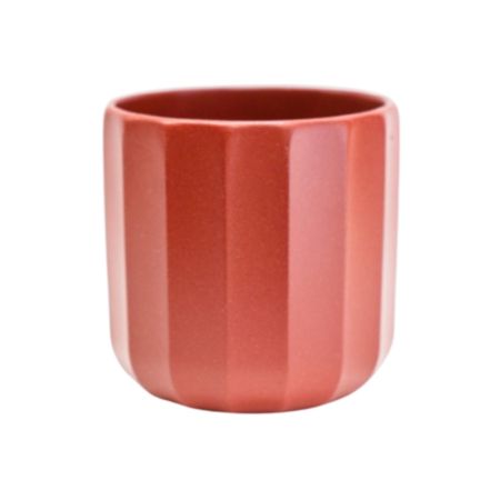 Ivyline Positano Ceramic Red Ochre Geo Planter -  H 7 x W 7 x D 7cm
