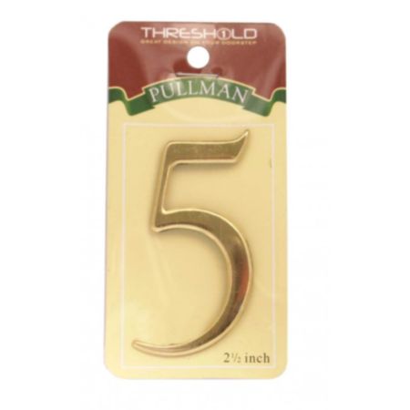 3" Gold Effect Numeral 5 Door Number