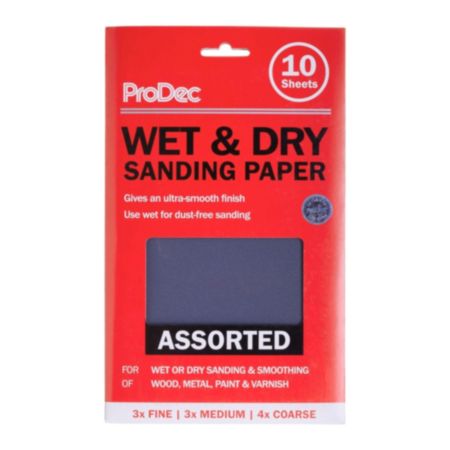 ProDec Wet & Dry Sandpaper (Assorted Sheets) - 10 Pack