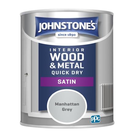 Johnstone's Quick Dry Satin Paint Manhattan Grey 750ml