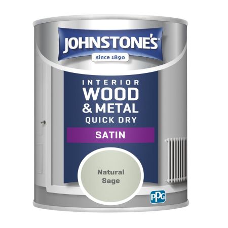 Johnstone's Quick Dry Satin Paint Natural Sage 750ml