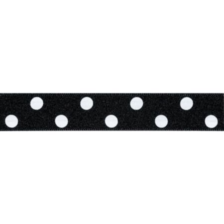 Berisfords Polka Dot Ribbon | 20m x 15mm (Black)