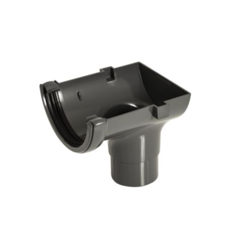 Floplast Anthracite Grey Stop End Outlet - 112mm (RO2)