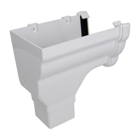 Floplast Niagara White Left Hand Stop End Outlet (RON2 W)