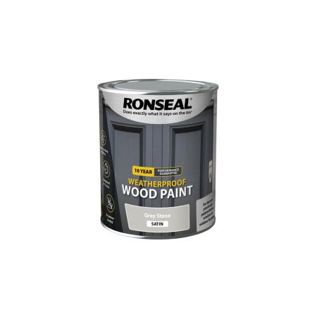 Ronseal Grey Stone 10 Year Weatherproof Wood Paint Satin  750ml