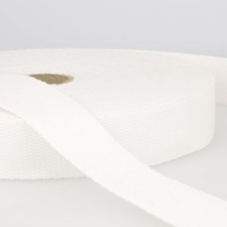 Cotton Webbing Trim | 20m x 25mm - White