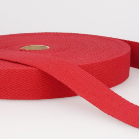 Cotton Webbing Trim | 20m x 25mm - Red