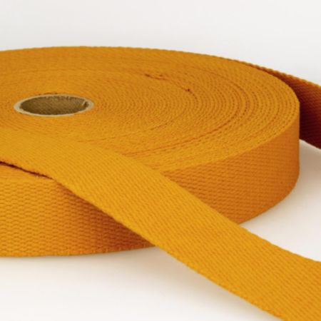 Cotton Webbing Trim | 20m x 25mm - Mustard